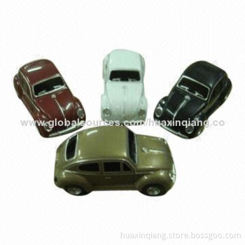 Car-shaped USB Flash Drive, 128MB to 64GB Capacity, 5-year Warranty, Logo Printing Can be Customized